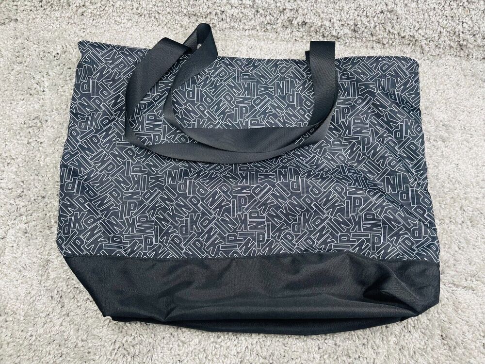 Victorias Secret Pink Travel Logo Black Handbag Tote Bag Purse Brand New